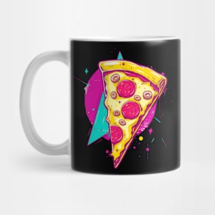 Neon Slice: Pop Art Pizza Delight Mug